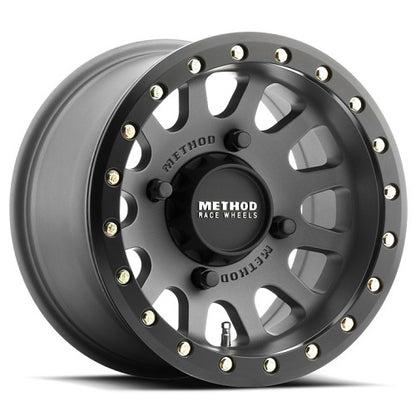 14x10 Method MR401 UTV BEADLOCK Titanium W/Blk Ring Wheel 4x156 (-2mm)