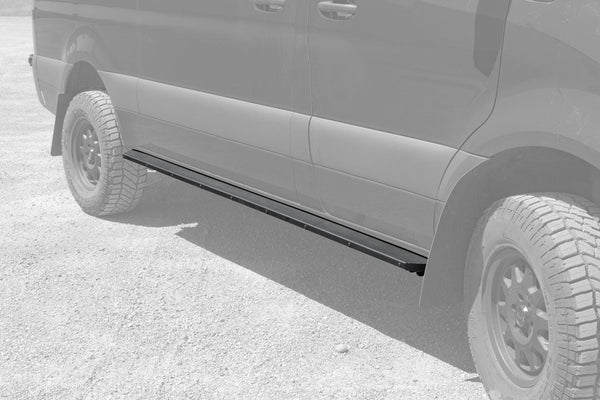 ROCKER GUARDS - SPRINTER AWD, 23-UP, 144 INCH WHEELBASE, ** FITS BOTH LIFT HEIGHTS **