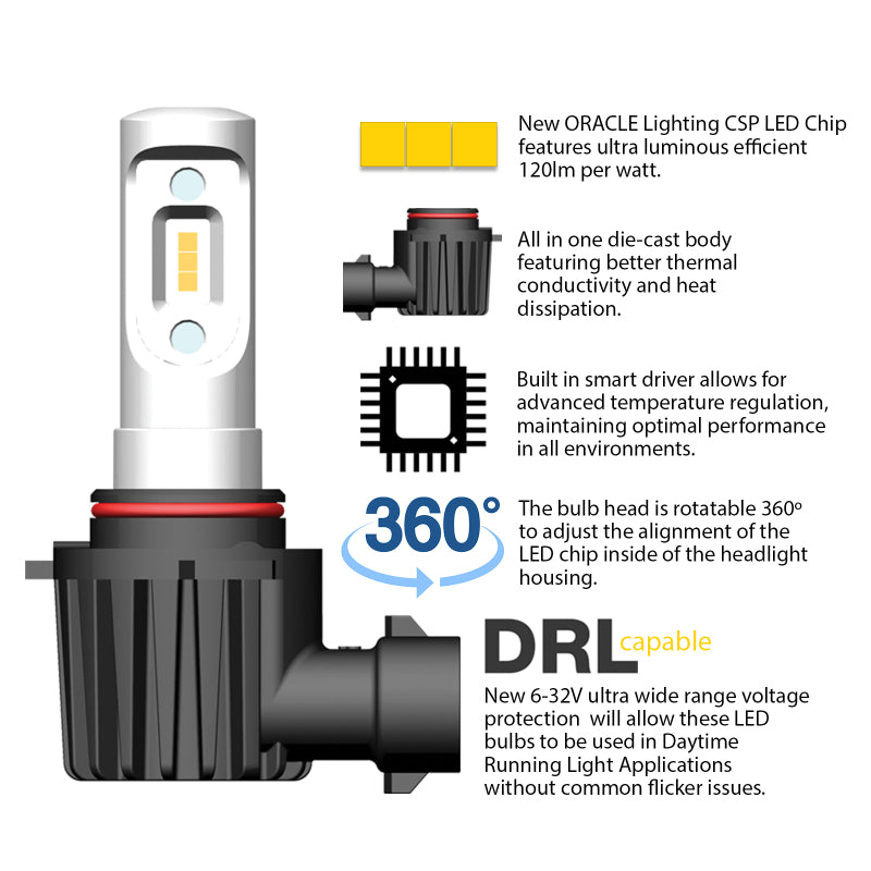 Oracle 9004 - VSeries LED Headlight Bulb Conversion Kit - 6000K