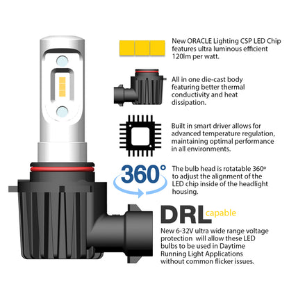 Oracle 880/881/H27 - VSeries LED Headlight Bulb Conversion Kit - 6000K