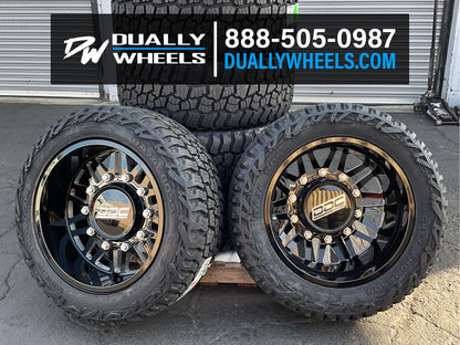 22x11 DDC Aftermath GM/DODGE DUALLY SUPER SINGLE Wheels 8x6.5 Set of 6