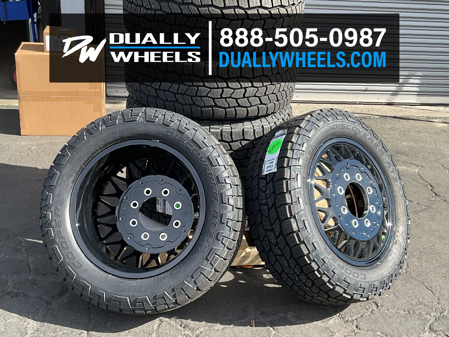 24x8.25 DDC Mesh Black Milled GM/DODGE/FORD FORGED DUALLY Wheels 8x6.5 Set of 6