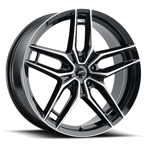 17x8 Platinum 464U Lotus Gloss Black & MIlled Wheel 5x120 (35mm)