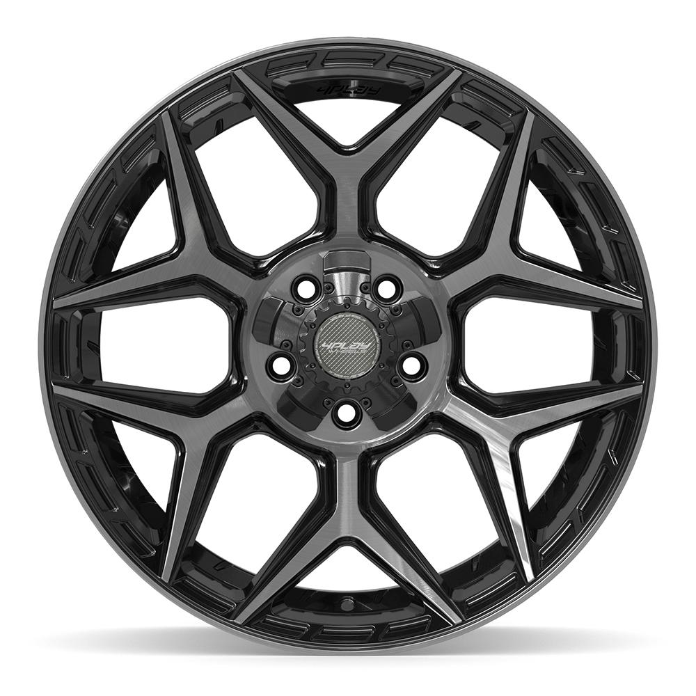 20x10 4PLAY 4P06 Gloss Black Brushed Face Wheel 5x5/5x5.5 (-18mm)