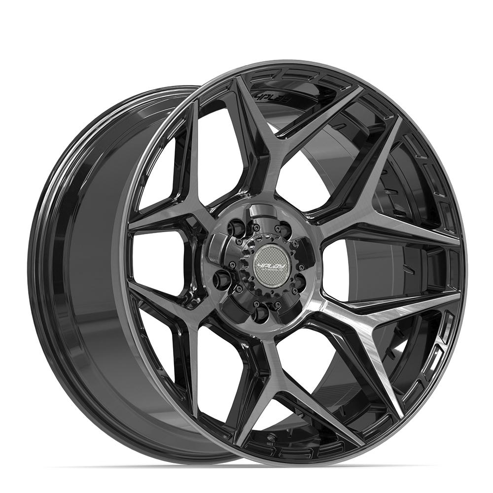 20x10 4PLAY 4P06 Gloss Black Brushed Face Wheel 5x5/5x5.5 (-18mm)
