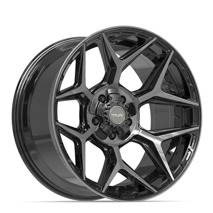 20x10 4PLAY 4P06 Gloss Black Brushed Face Wheel 5x5/5x5.5 (-18mm)