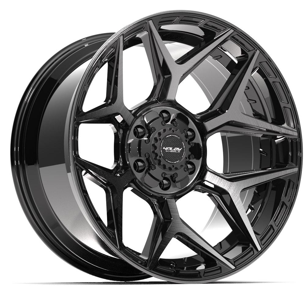 20x10 4PLAY 4P06 Gloss Black Brushed Face Wheel 6x135/6x5.5 (-18mm)