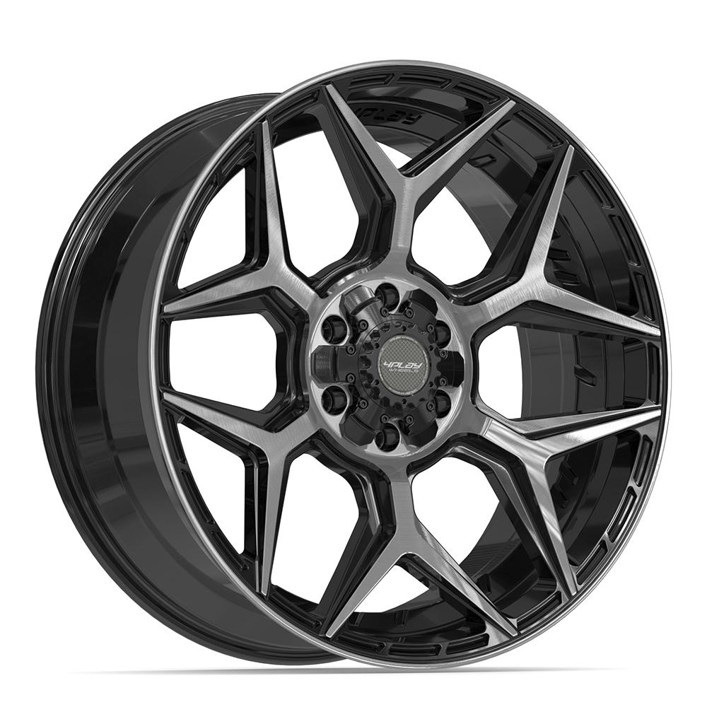 22x9 4PLAY 4P06 Brushed Black Wheel 6x135/6x5.5 (12mm)
