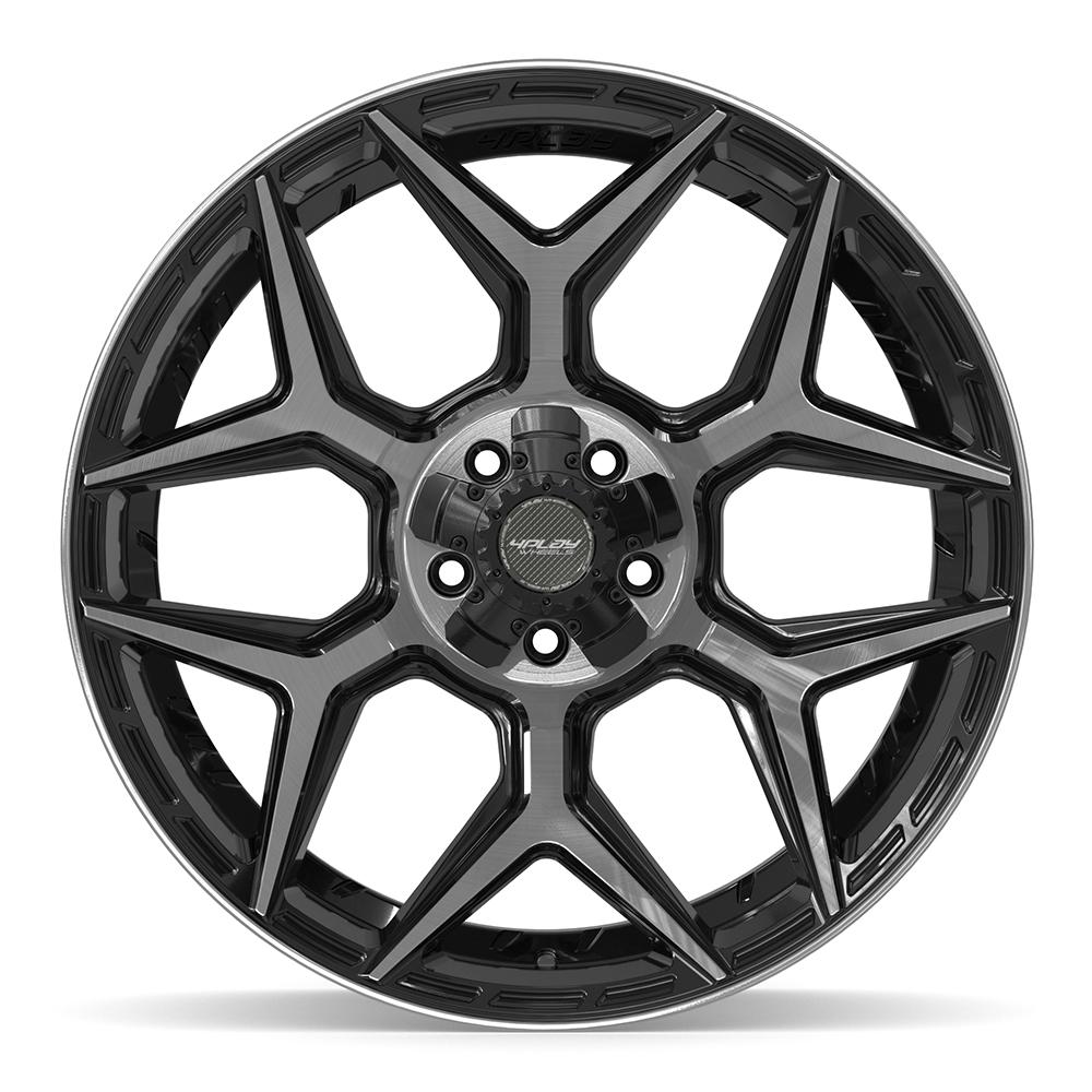 22x10 4PLAY 4P06 Gloss Black Brushed Face Wheel 5x5/5x5.5 (-18mm)