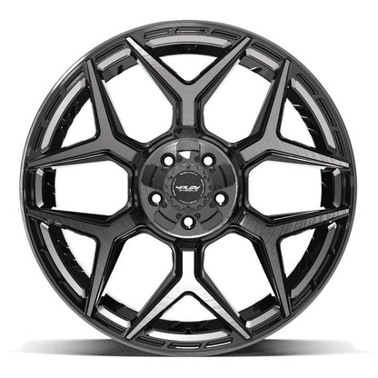 22x10 4PLAY 4P06 Gloss Black Brushed Face Wheel 5x5/5x5.5 (-18mm)