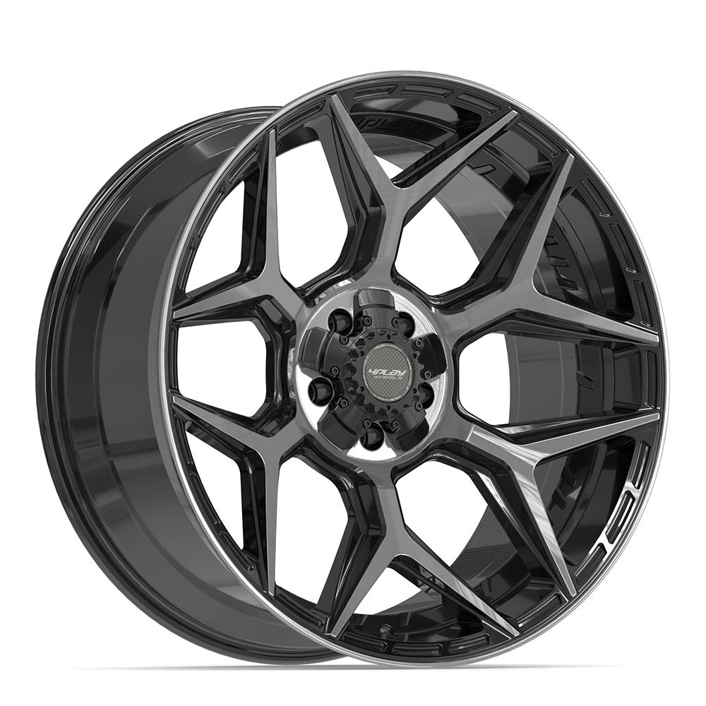 22x10 4PLAY 4P06 Gloss Black Brushed Face Wheel 5x5/5x5.5 (-18mm)