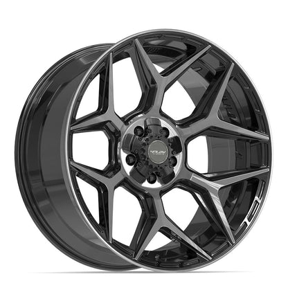 22x10 4PLAY 4P06 Gloss Black Brushed Face Wheel 5x5/5x5.5 (-18mm)