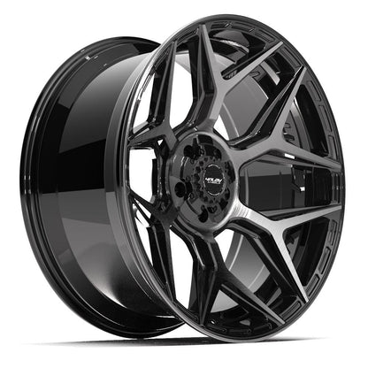 22x10 4PLAY 4P06 Gloss Black Brushed Face Wheel 5x5/5x5.5 (-18mm)