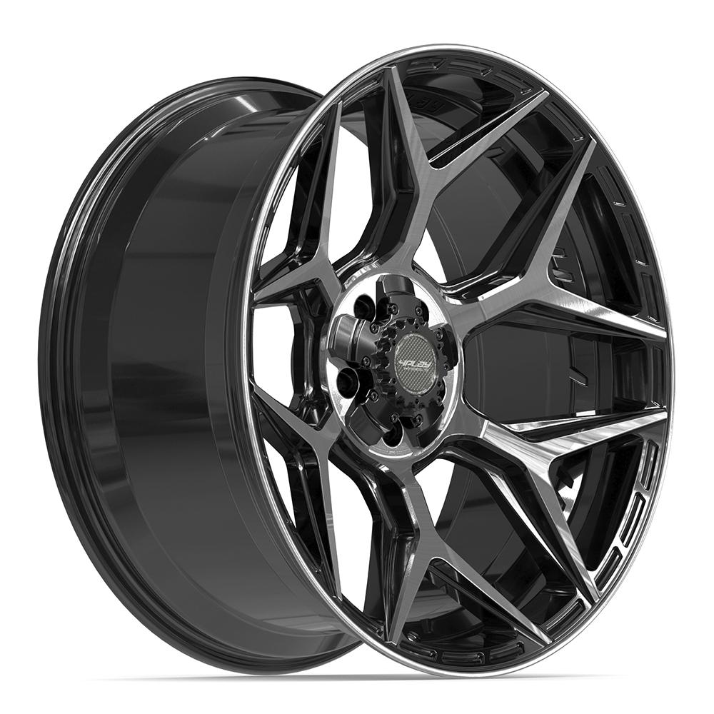 22x10 4PLAY 4P06 Gloss Black Brushed Face Wheel 5x5/5x5.5 (-18mm)