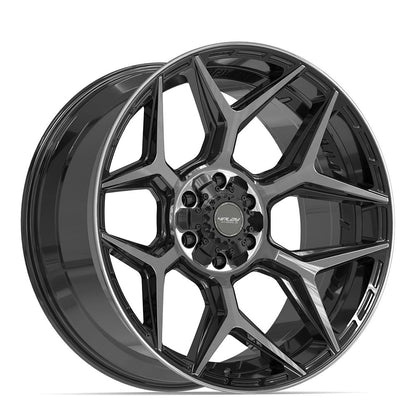 22x10 4PLAY 4P06 Gloss Black Brushed Face Wheel 6x135/6x5.5 (-18mm)