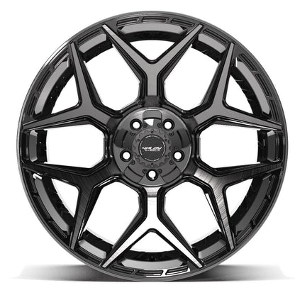 22x12 4PLAY 4P06 Gloss Black Brushed Face Wheel 5x5/5x5.5 (-44mm)