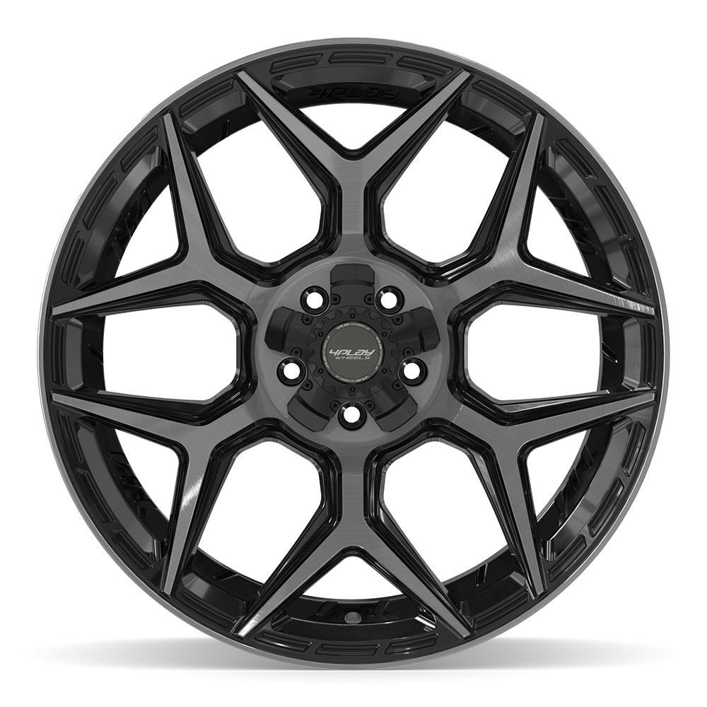 22x12 4PLAY 4P06 Gloss Black Brushed Face Wheel 5x5/5x5.5 (-44mm)