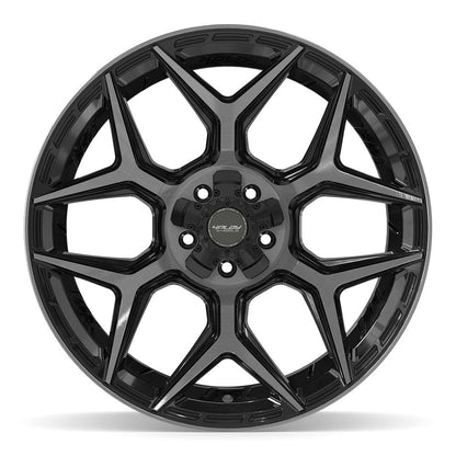 22x12 4PLAY 4P06 Gloss Black Brushed Face Wheel 5x5/5x5.5 (-44mm)