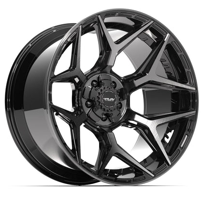 22x12 4PLAY 4P06 Gloss Black Brushed Face Wheel 5x5/5x5.5 (-44mm)