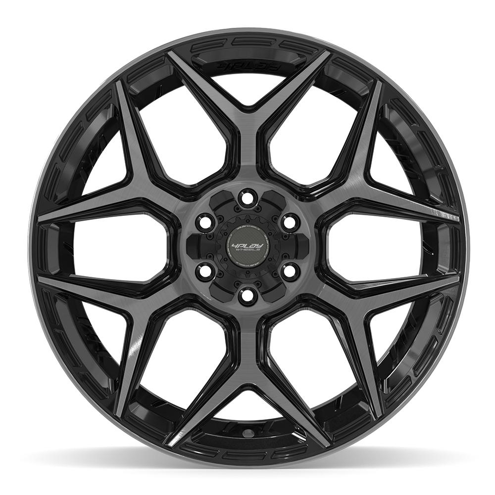 22x12 4PLAY 4P06 Gloss Black Brushed Face Wheel 6x135/6x5.5 (-44mm)