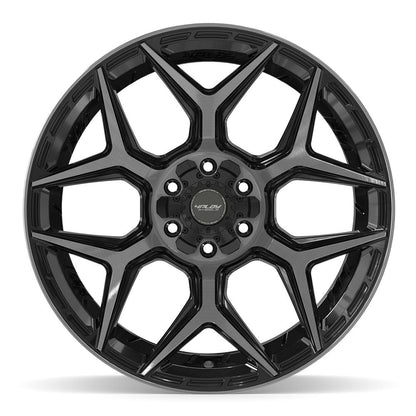 22x12 4PLAY 4P06 Gloss Black Brushed Face Wheel 6x135/6x5.5 (-44mm)