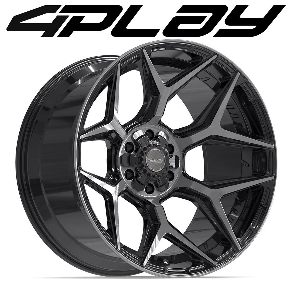 22x12 4PLAY 4P06 Gloss Black Brushed Face Wheel 6x135/6x5.5 (-44mm)