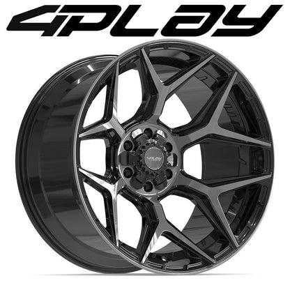 22x12 4PLAY 4P06 Gloss Black Brushed Face Wheel 6x135/6x5.5 (-44mm)