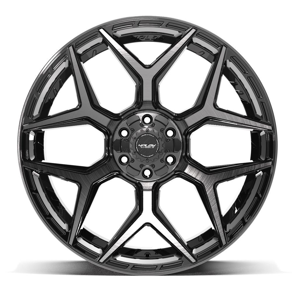 24x12 4PLAY 4P06 Gloss Black Brushed Face Wheel 6x135/6x5.5 (-44mm)