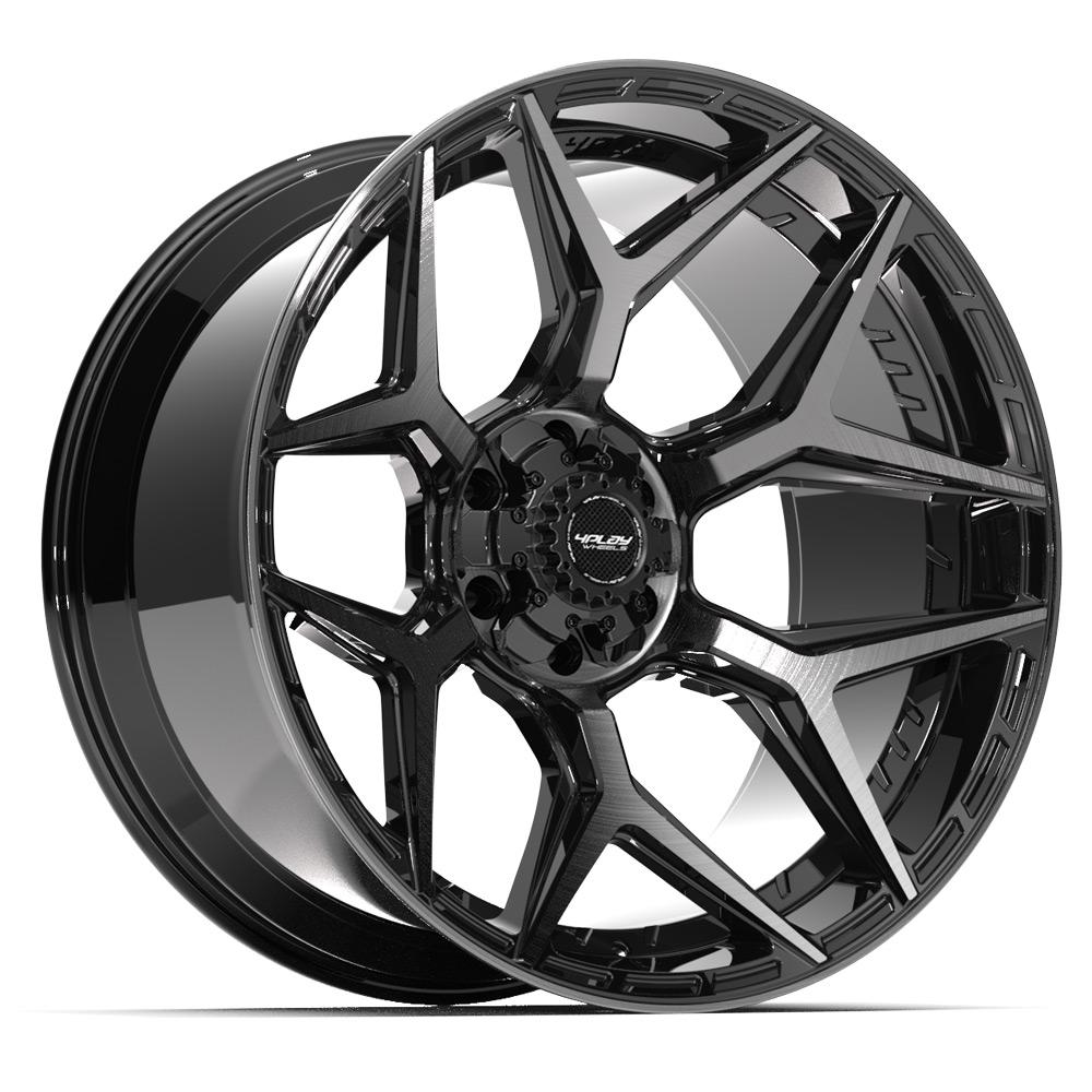 24x12 4PLAY 4P06 Gloss Black Brushed Face Wheel 6x135/6x5.5 (-44mm)