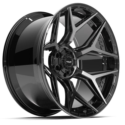 24x12 4PLAY 4P06 Gloss Black Brushed Face Wheel 6x135/6x5.5 (-44mm)
