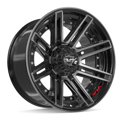 20x10 4PLAY 4P08 Gloss Black Brushed Face Wheel 5x5/5x5.5 (-24mm)