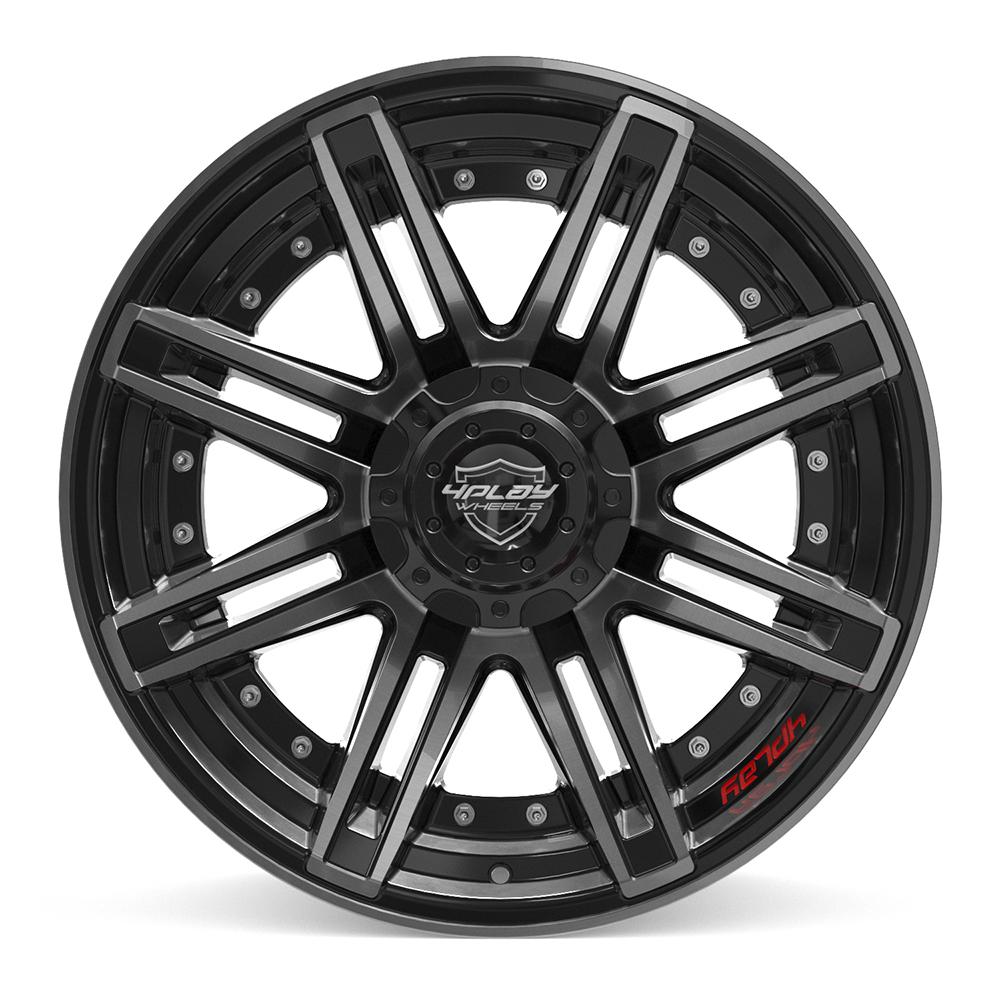20x10 4PLAY 4P08 Gloss Black Brushed Face Wheel 6x135/6x5.5 (-18mm)