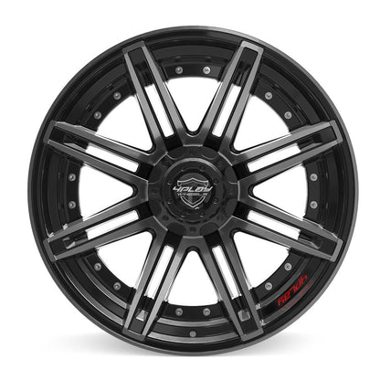22x10 4PLAY 4P08 Gloss Black Brushed Face Wheel 5x5/5x5.5 (-24mm)