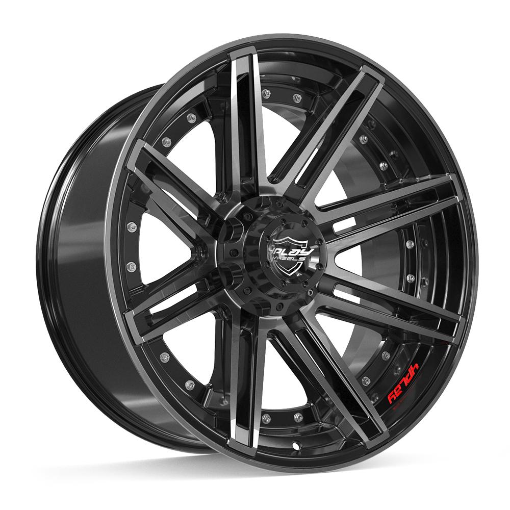 22x10 4PLAY 4P08 Gloss Black Brushed Face Wheel 5x5/5x5.5 (-24mm)