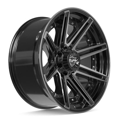 22x10 4PLAY 4P08 Gloss Black w/ Brushed Face & Tinted Clear Wheel 8x180 (-24mm)