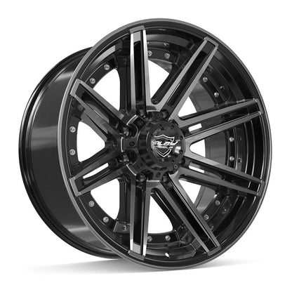 22x10 4PLAY 4P08 Gloss Black w/ Brushed Face & Tinted Clear Wheel 8x6.5 (-24mm)