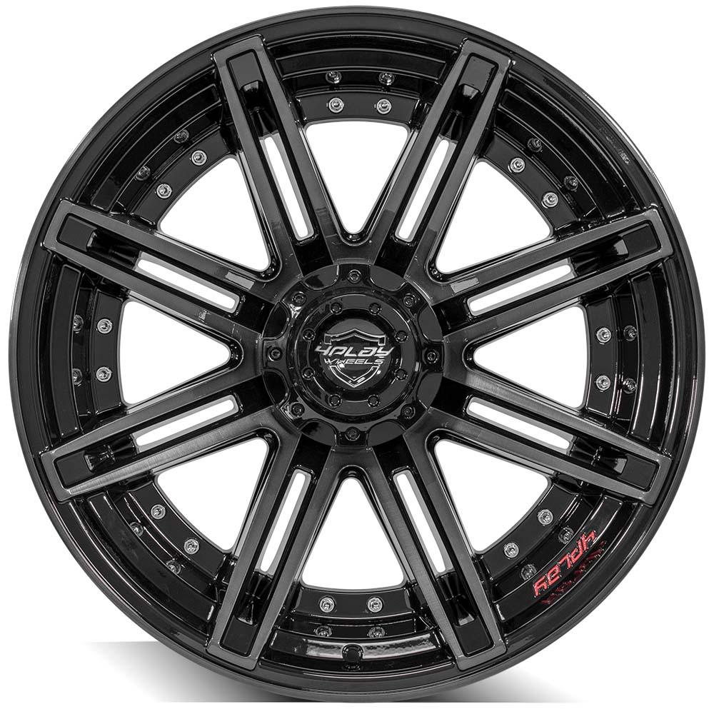 22x12 4PLAY 4P08 Gloss Black Brushed Face Wheel 6x135/6x5.5 (-44mm)