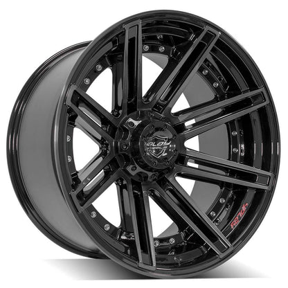 22x12 4PLAY 4P08 Gloss Black Brushed Face Wheel 6x135/6x5.5 (-44mm)