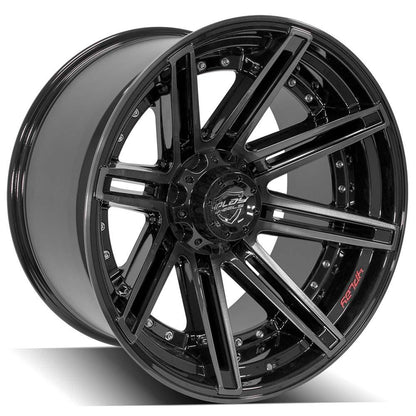 22x12 4PLAY 4P08 Gloss Black Brushed Face Wheel 6x135/6x5.5 (-44mm)