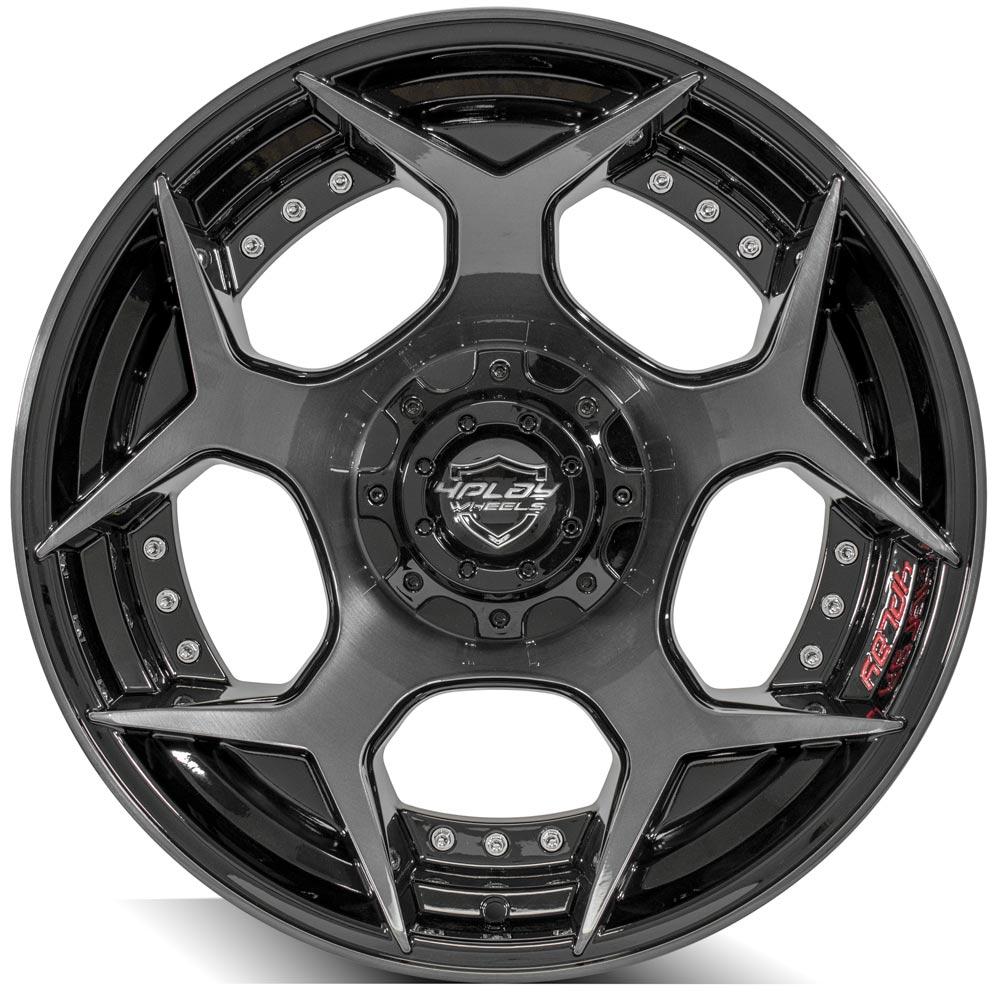 20x10 4PLAY 4P50 Gloss Black Brushed Face Wheel 5x5/5x5.5 (-24mm)