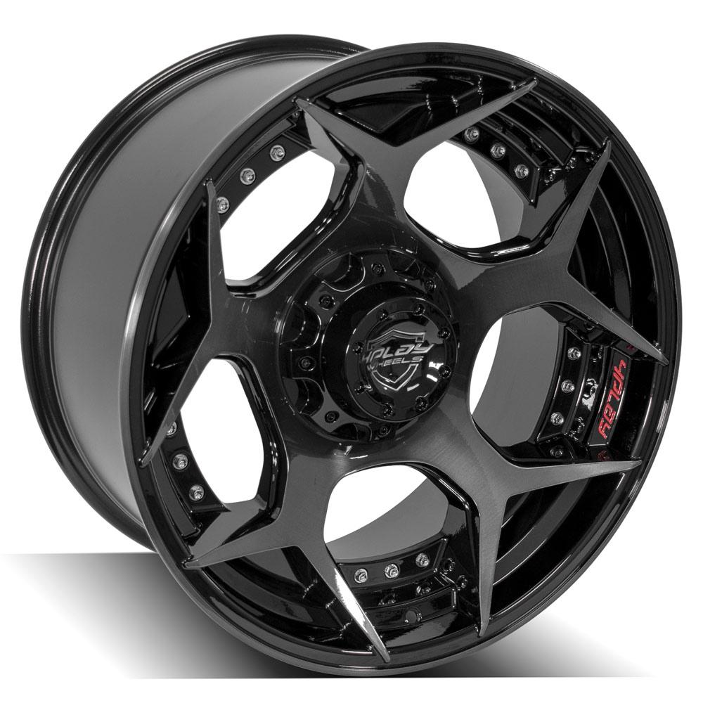 20x10 4PLAY 4P50 Gloss Black Brushed Face Wheel 5x5/5x5.5 (-24mm)