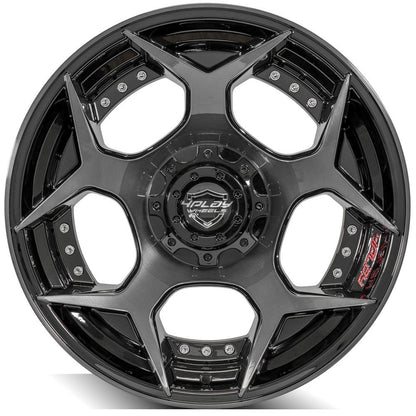 20x10 4PLAY 4P50 Gloss Black Brushed Face Wheel 6x135/6x5.5 (-18mm)