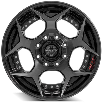 20x10 4PLAY 4P50 Gloss Black w/ Brushed Face & Tinted Clear Wheel 8x170 (-24mm)