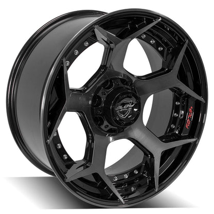 22x10 4PLAY 4P50 Gloss Black Brushed Face Wheel 5x5/5x5.5 (-24mm)
