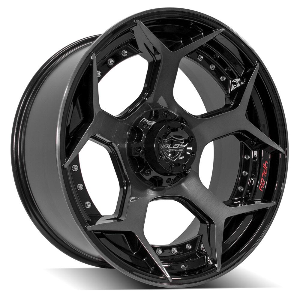 22x10 4PLAY 4P50 Gloss Black Brushed Face Wheel 6x135/6x5.5 (-18mm)