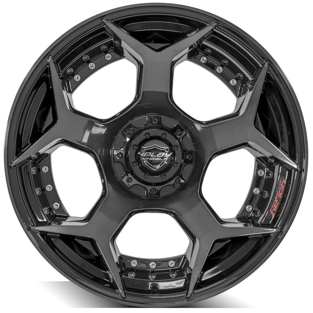 22x12 4PLAY 4P50 Gloss Black Brushed Face Wheel 5x5/5x5.5 (-44mm)