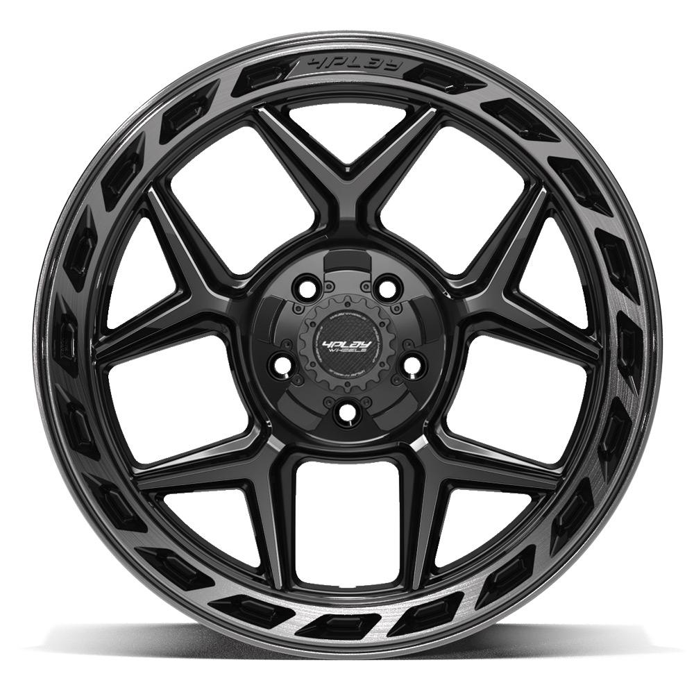 20x10 4PLAY 4P55 Gloss Black Brushed Face Wheel 5x5/5x5.5 (-18mm)