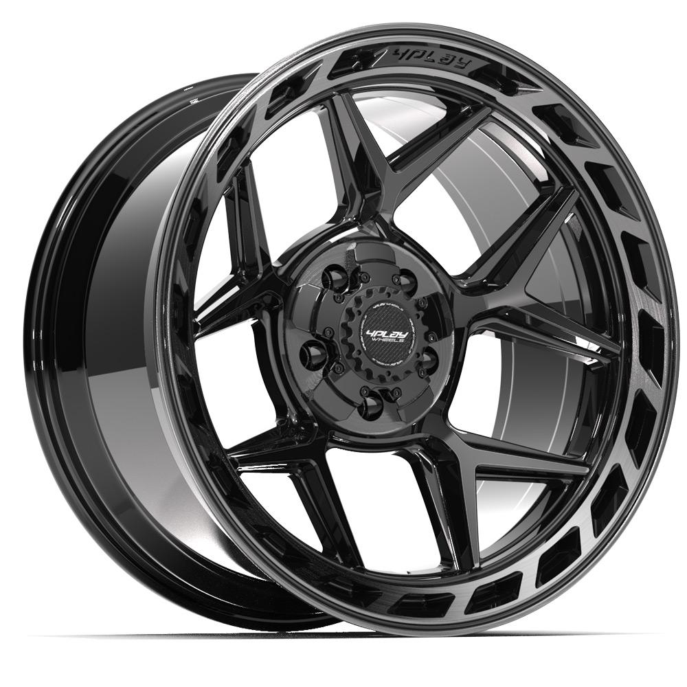 20x10 4PLAY 4P55 Gloss Black Brushed Face Wheel 5x5/5x5.5 (-18mm)