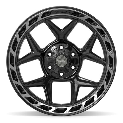 20x10 4PLAY 4P55 Gloss Black Brushed Face Wheel 6x135/6x5.5 (-18mm)