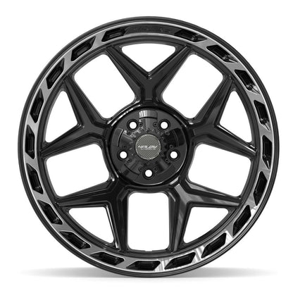22x10 4PLAY 4P55 Gloss Black Brushed Face Wheel 5x5/5x5.5 (-18mm)